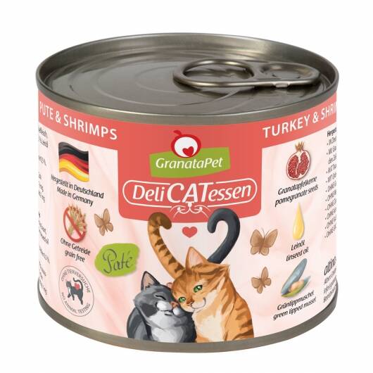 6 x GranataPet Delicatessen Dose Pute & Shrimps — 400g x 6 Stück