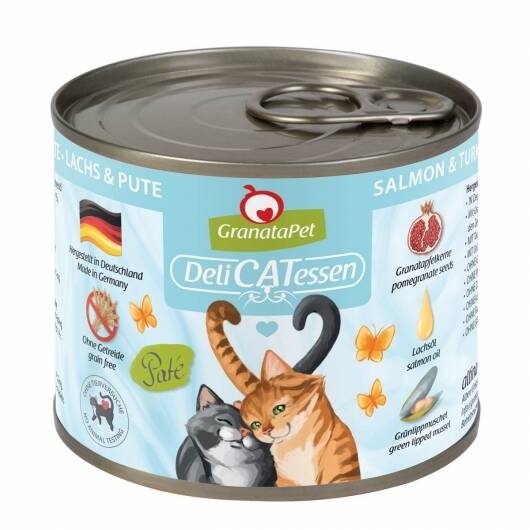 6 x GranataPet Delicatessen Dose Lachs & Pute — 200g x 6 Stück
