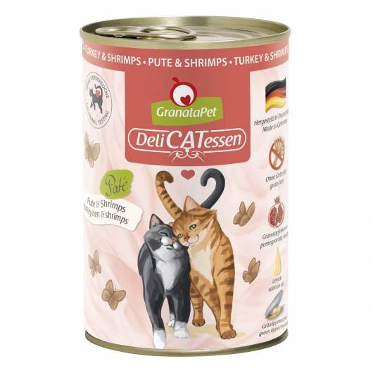 6 x GranataPet Delicatessen Dose Pute & Shrimps — 400g x 6 Stück