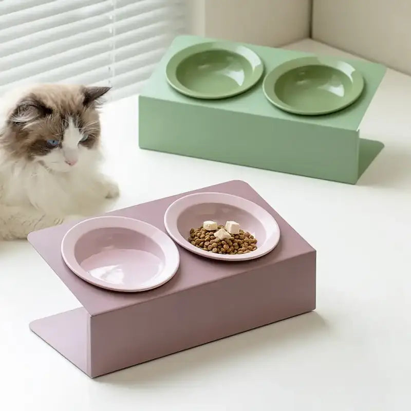 Moderne Design-Futter- und Wasserschale für Katzen und (kleine) Hunde — Alt Rose