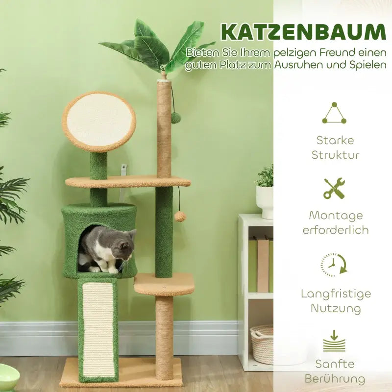 PawHut Höhenverstellbarer Kratzbaum 230-275 cm — Palme