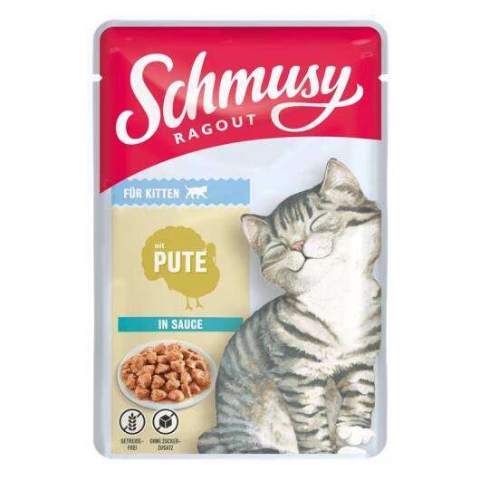 22 x Schmusy Ragout Kitten mit Pute in Sauce 100g