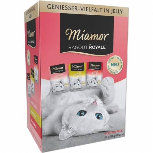 4 x Miamor MP Ragout Royale in Jelly Lachs, Pute, Kalb 12x100g