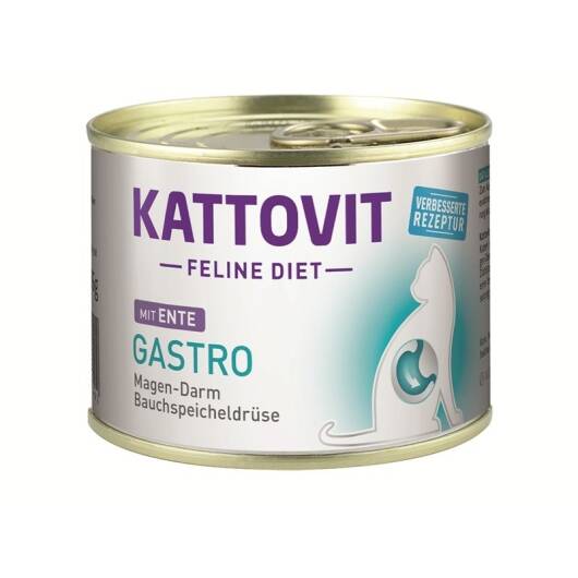 12 x Kattovit Dose Feline Diet Gastro Ente 185g