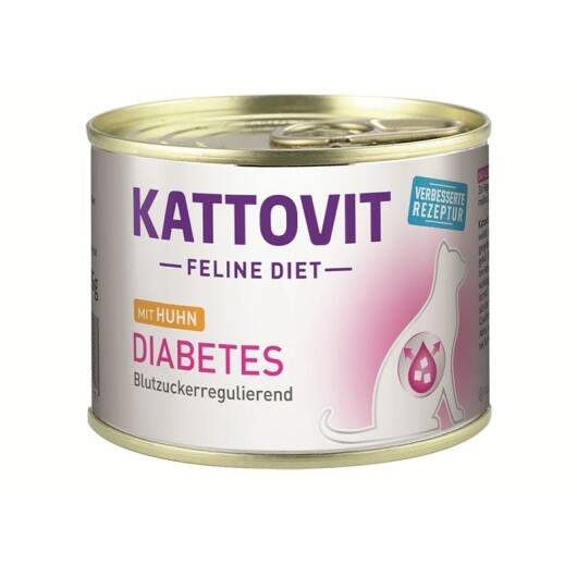 12 x Kattovit Dose Feline Diet Diabetes/Gewicht Huhn 185g