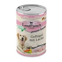6 x Landfleisch Dog Classic Geflügel mit Lachs & Gartengemüse — 800g