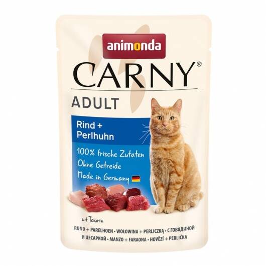 12 x Animonda Carny PB Adult Rind + Perlhuhn 85g