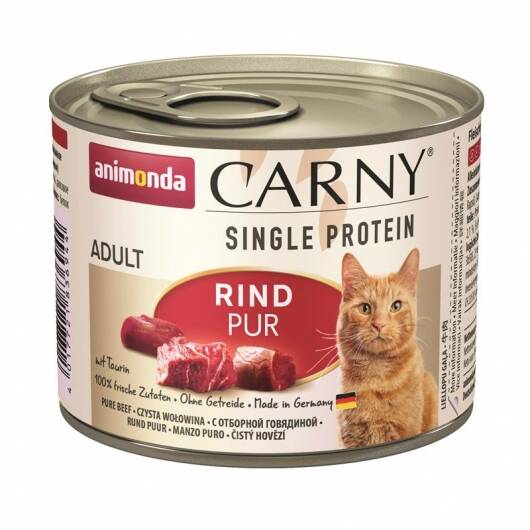 6 x Animonda Cat Dose Carny Adult Single Protein Rind 200g