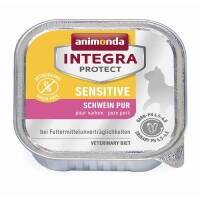 16 x Animonda Cat Schale Integra Protect Sensitiv mit Schwein pur 100g