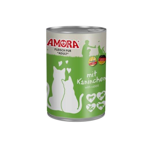 6 x Amora Cat Dose Fleisch Pur mit Kaninchen 400g