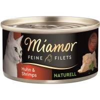 24 x Miamor Dose Feine Filets Naturelle Huhn & Shrimps 80 g
