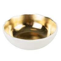 Duvoplus Keramiknapf Stone Organic - weiß/gold — 700ml 16,5x16,5x7cm