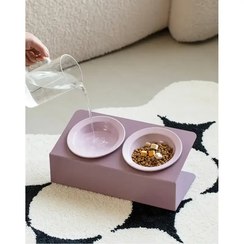 Moderne Design-Futter- und Wasserschale für Katzen und (kleine) Hunde — Alt Rose