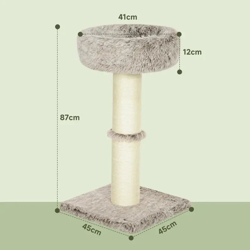 PawHut Katzenbaum, 87 cm, Katzenturm mit dickem Kratzpfosten