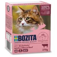 6 x Bozita Cat Tetra Recard Häppchen in Gelee Rinderhack 370g