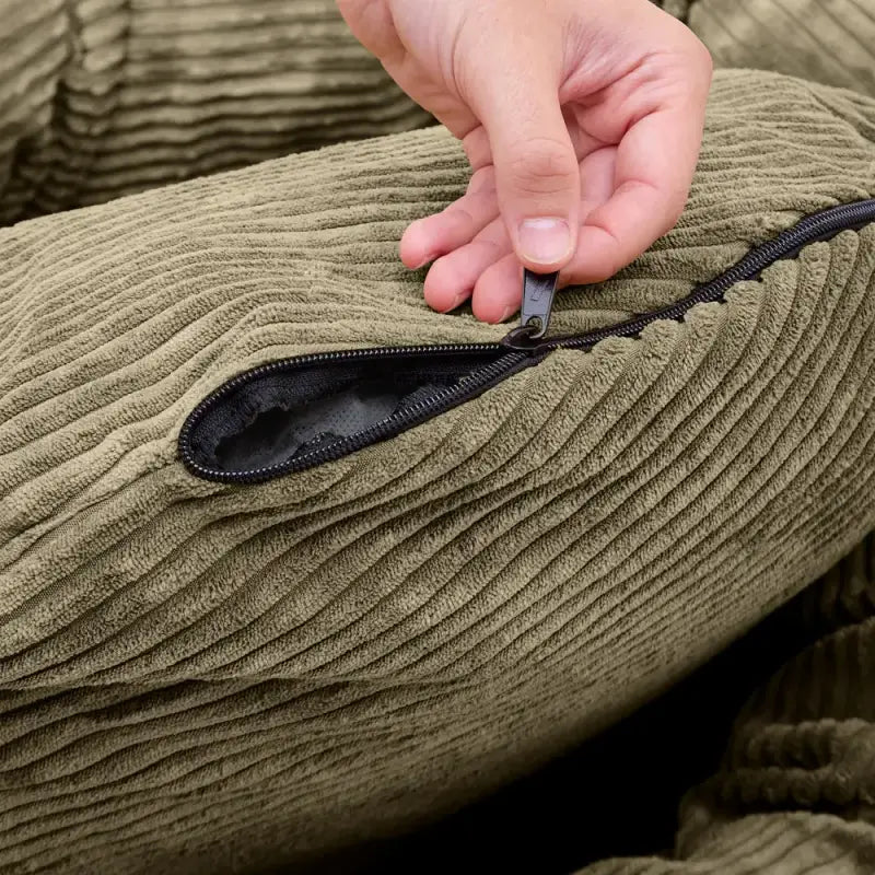 Hundebett Cord Grün, Nuba — 80 x 80 x 20cm