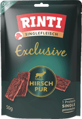 RINTI Singlefleisch Exclusive Snack Hirsch Pur, 50-g-Beutel