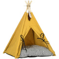 PawHut Tierbett, drolliges Tipi-Design — Grau