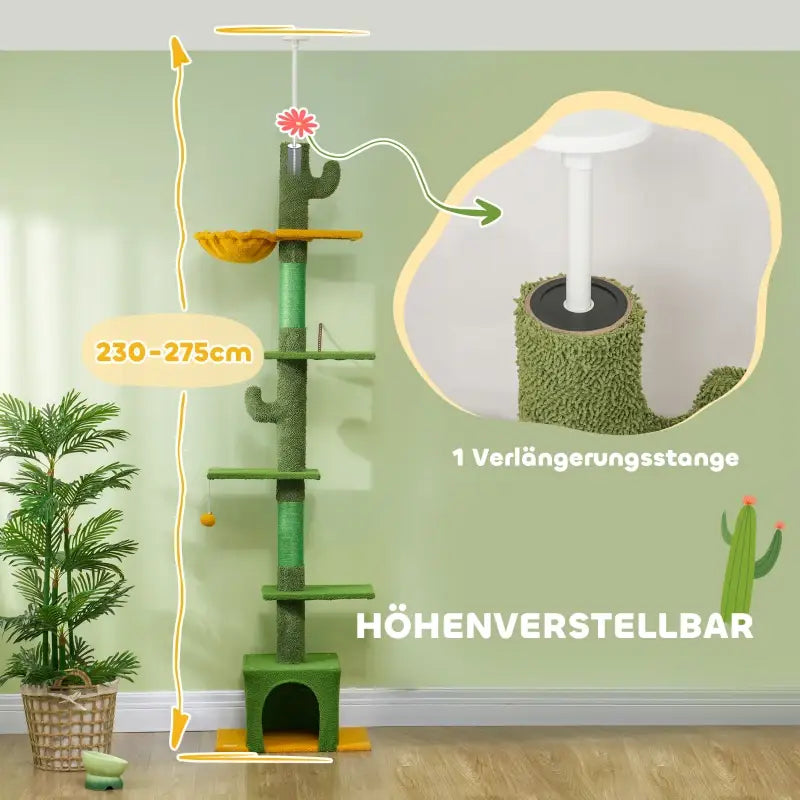 PawHut Höhenverstellbarer Kratzbaum 230-275 cm — Groß