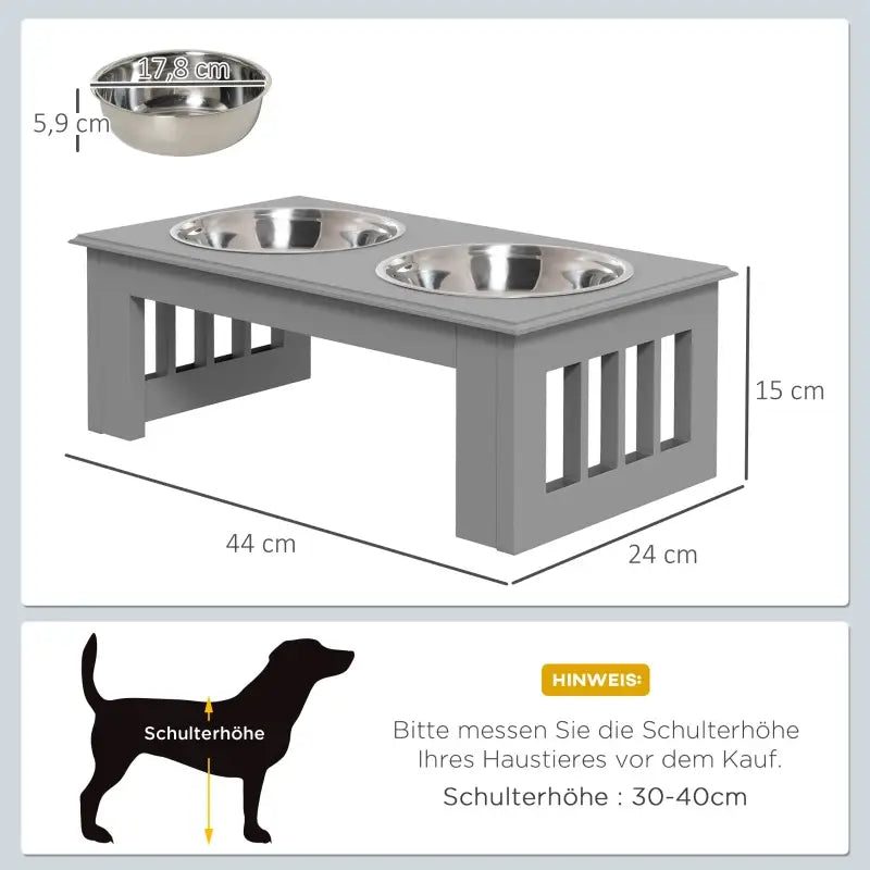 PawHut Hunde-Futterstation, rutschfest, 44x24x15cm — Weiß