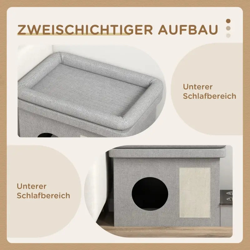 PawHut Katzenhaus, Futterplatz mit 2 Edelstahlnäpfen