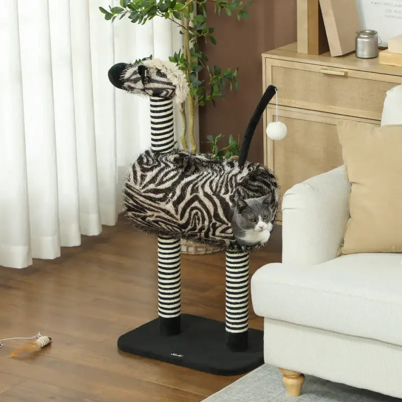 PawHut Kratzbaum im Zebra-Design