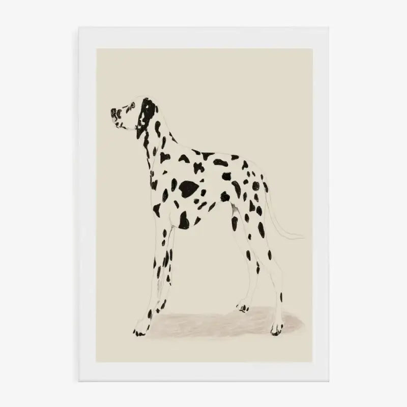 Dalmatiner-Kunstdruck – Linienillustration — 50x70cm / Schwarz