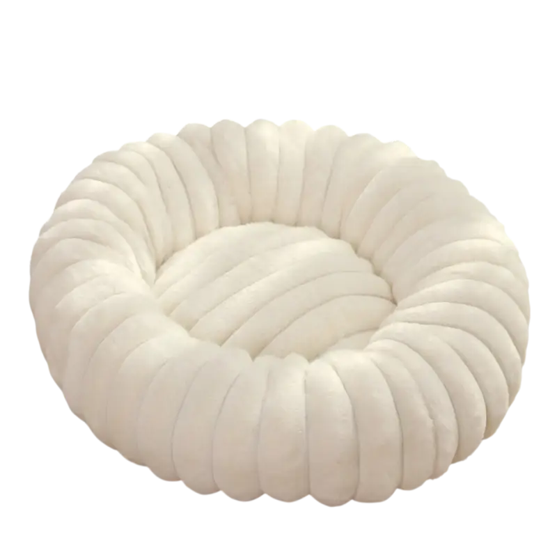 Plüsch-Rundbett für Katzen und Hunde — Braun / 80cm