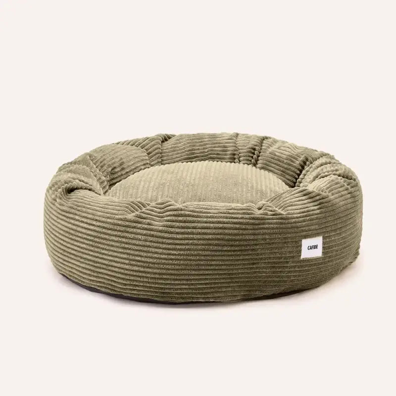 Hundebett Cord Grün, Nuba — 80 x 80 x 20cm