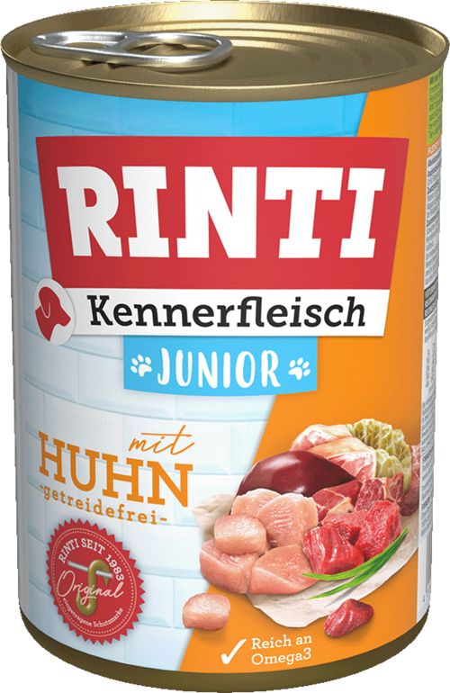 RINTI Kennerfleisch Junior – Sorten und Packungen