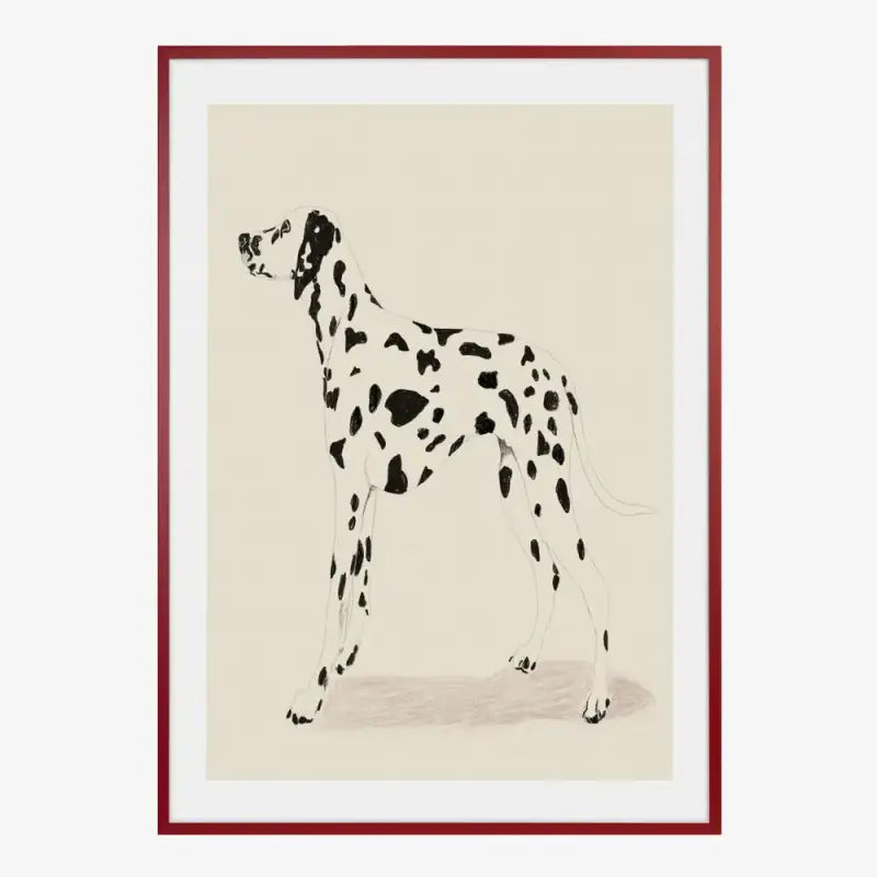 Dalmatiner-Kunstdruck – Linienillustration — 50x70cm / Schwarz