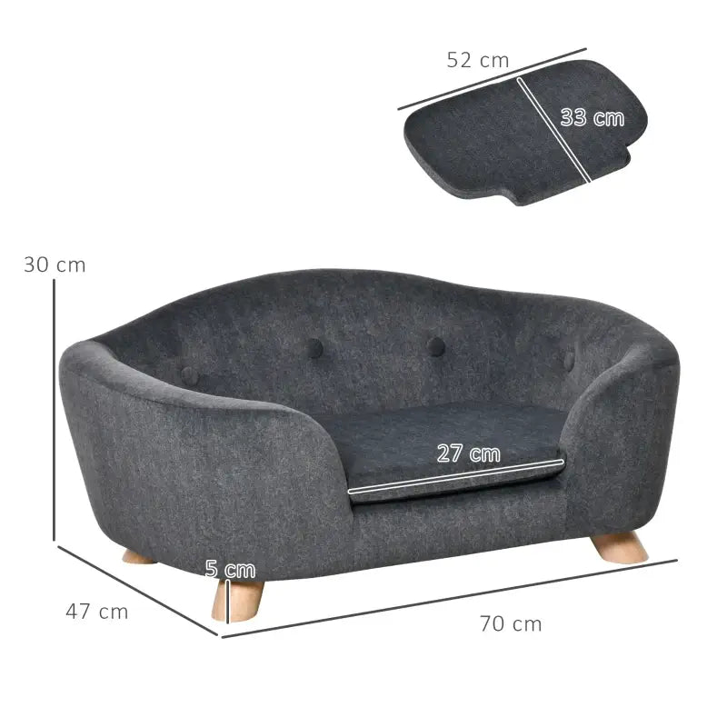 PawHut Haustiersofa Hundematte — Grau