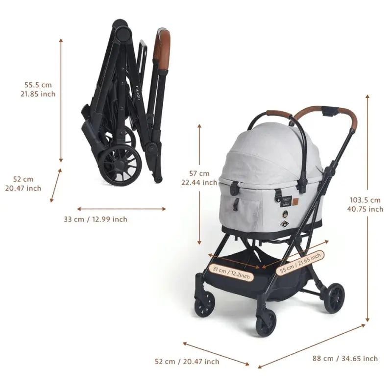 Flytta Plus – Abnehmbarer Haustier Buggy (bis zu 20 kg)