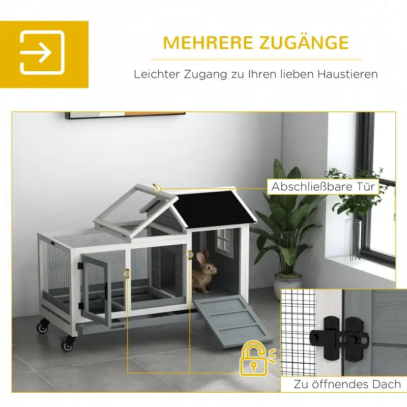 PawHut Kleintierstall — Grau