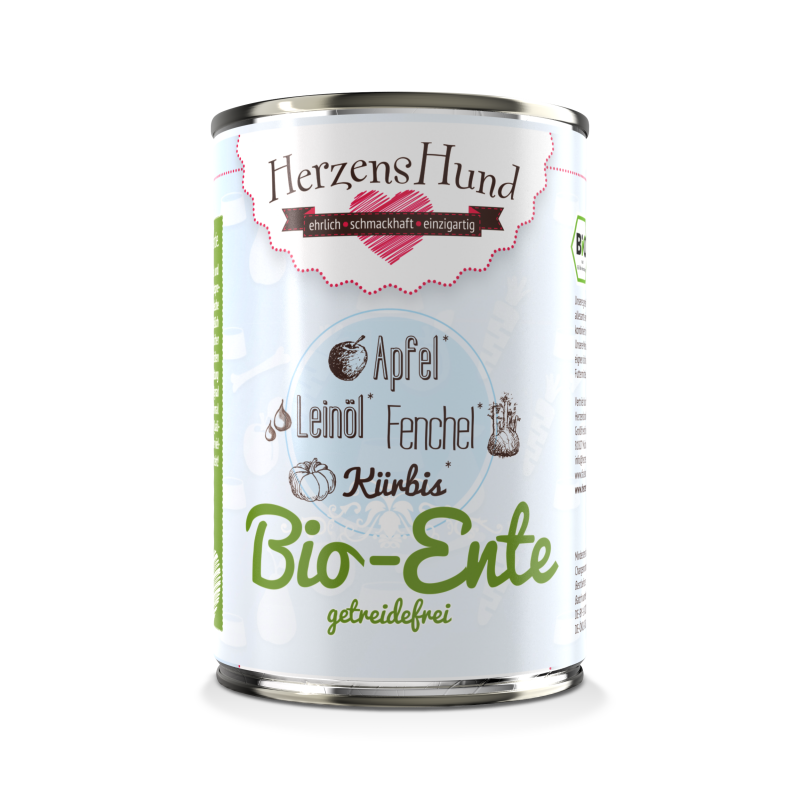 Bio-Ente mit Bio-Gemüse -getreidefrei- — 15x130g