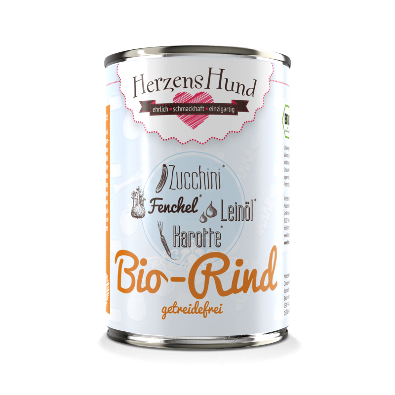 Bio-Rind mit Bio-Zucchini - getreidefrei- — 15x130g