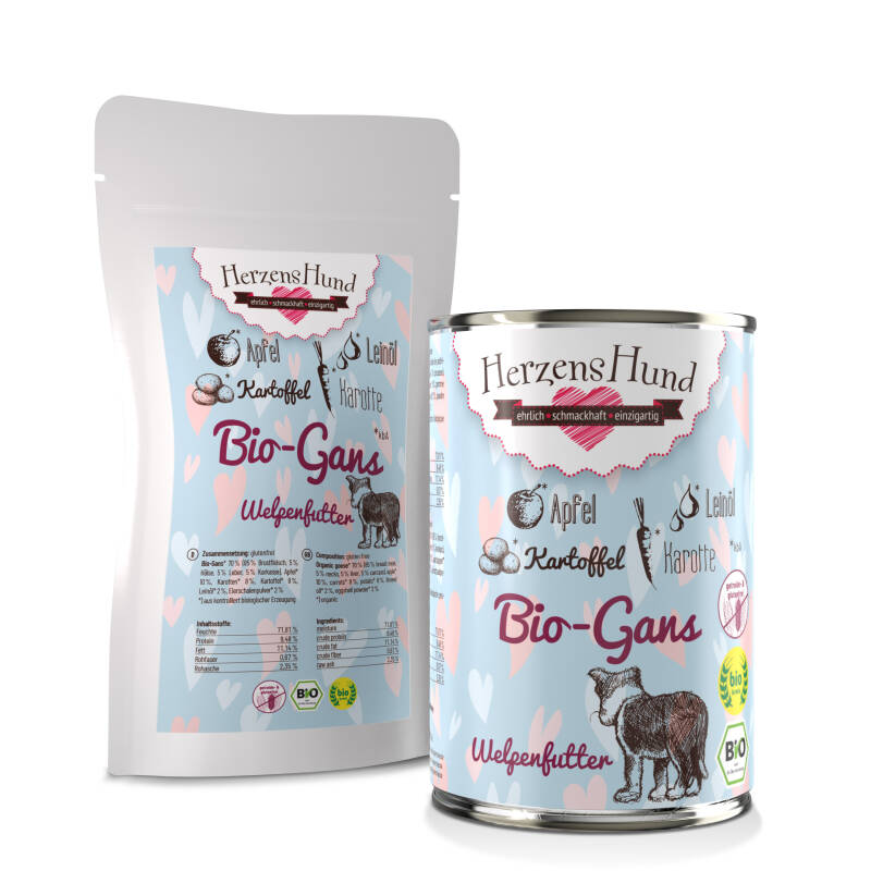 Bio-Gans mit Bio-Apfel - Welpe — 15x130g