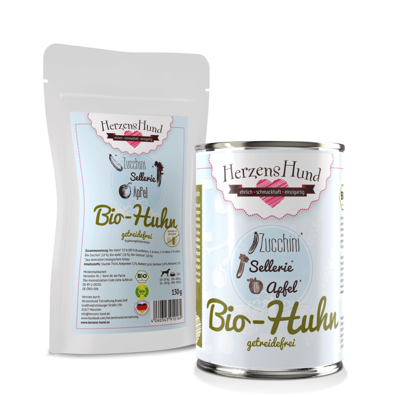Bio-Huhn mit Bio-Zucchini - getreidefrei — 12x400g