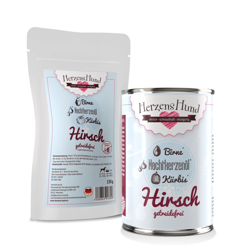 Hirsch mit Kürbis - getreidefrei — 15x130g