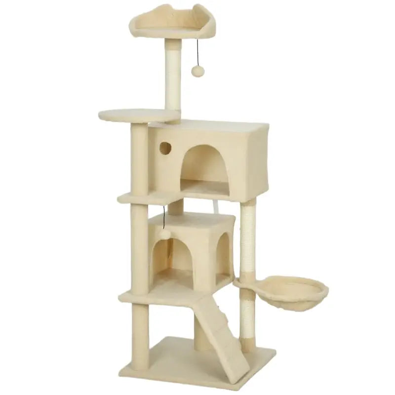 PawHut 140 cm Katzenkratzbaum — Beige