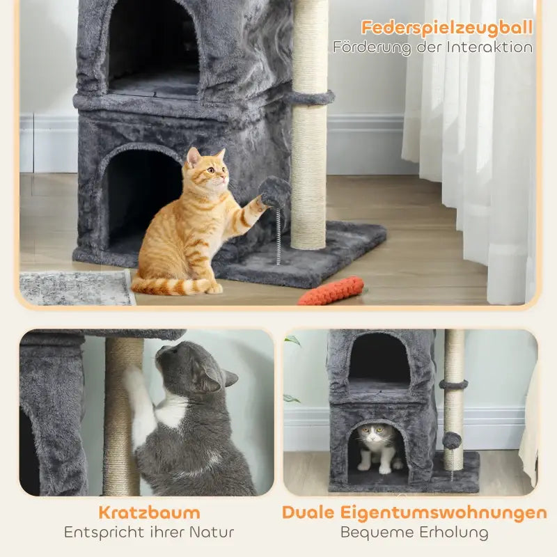 PawHut Katzenkratzbaum, Katzenturm, 2 Höhlen