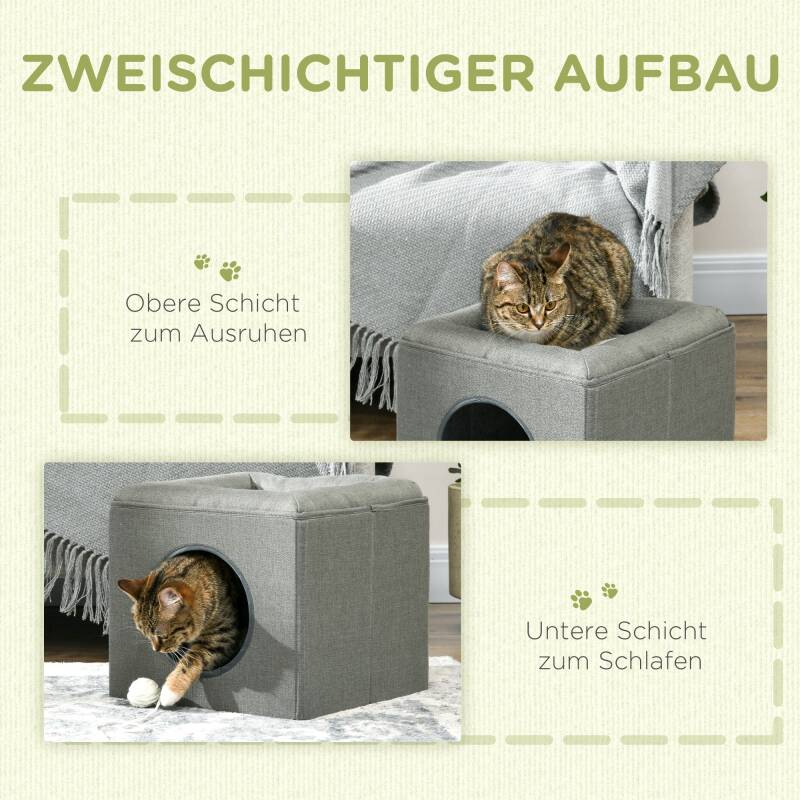 PawHut Katzenhöhle Katenbett 2-in-1