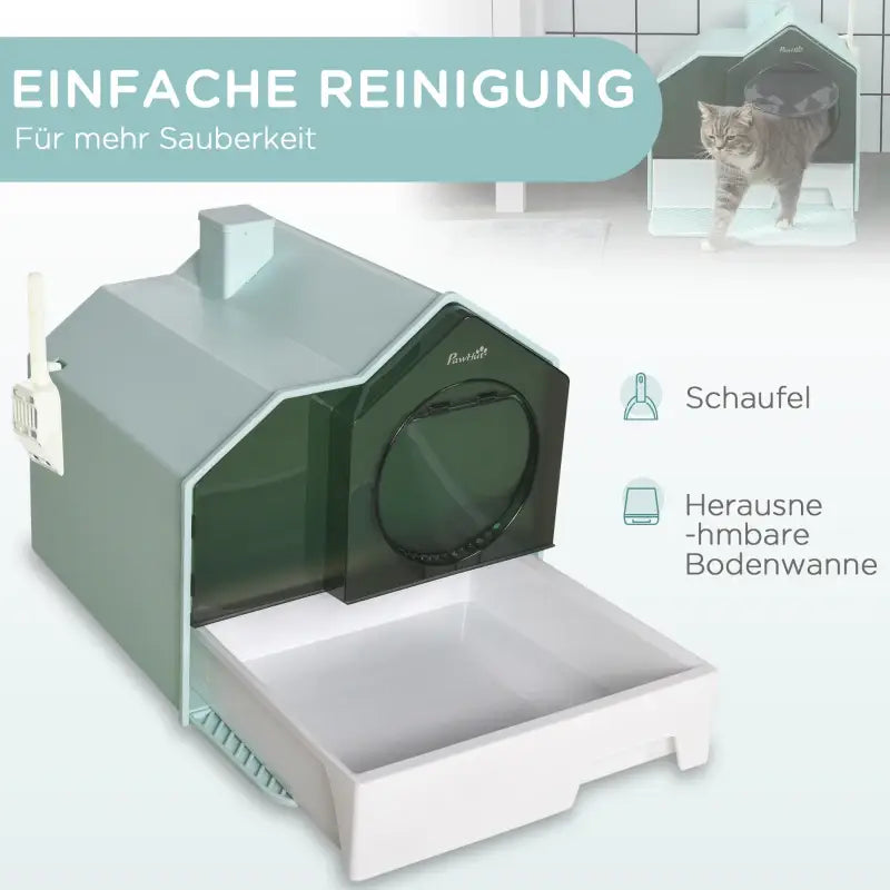 PawHut Katzentoilette Katzenklo, Hütten-Design