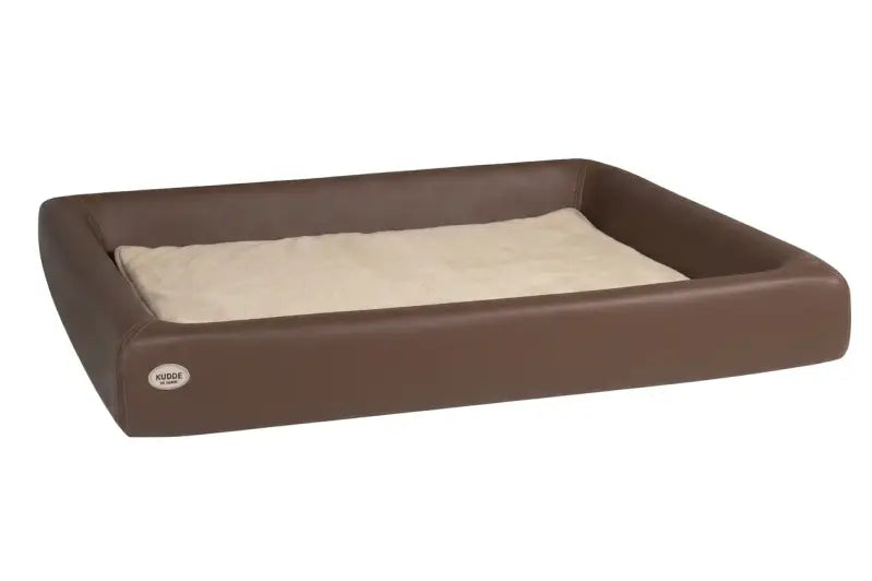 Hundebett KUDDE Kunstleder — Braun / 70x85cm