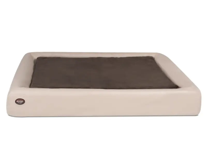 Hundebett KUDDE Kunstleder — Braun / 70x85cm