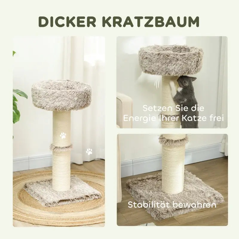 PawHut Katzenbaum, 87 cm, Katzenturm mit dickem Kratzpfosten