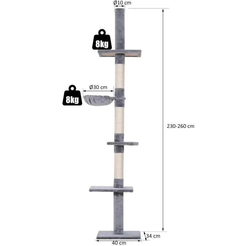 PawHut Kratzbaum Deckenhoch höhenverstellbar