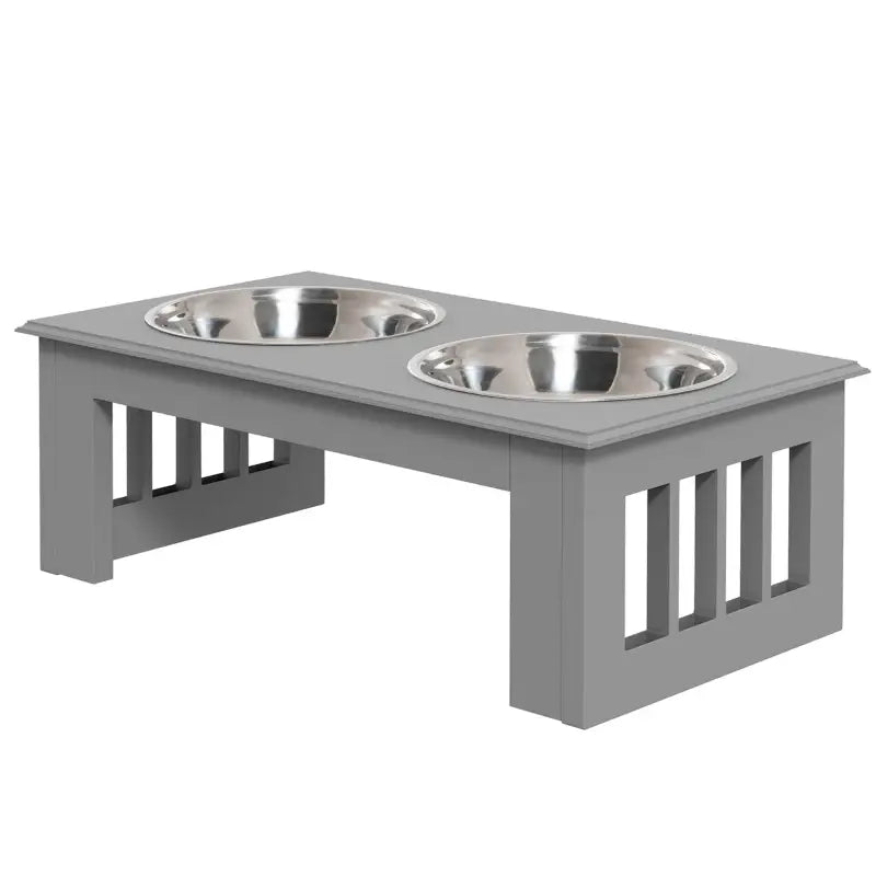 PawHut Hunde-Futterstation, rutschfest, 44x24x15cm — Weiß
