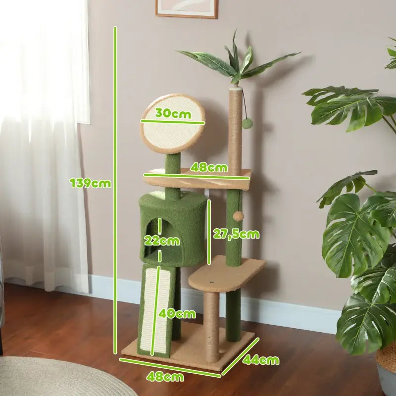 PawHut Höhenverstellbarer Kratzbaum 230-275 cm — Palme
