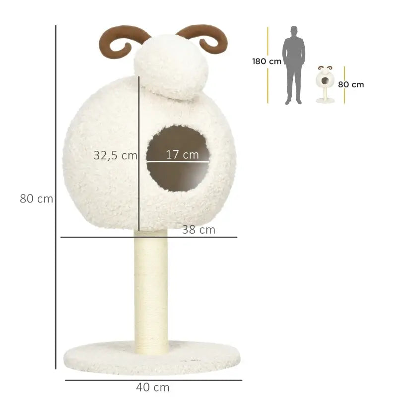 HOMCOM Kratzbaum für Katzen, Schafdesign